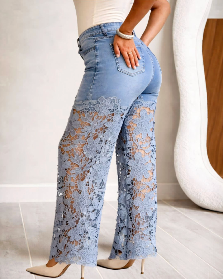 Celeste | Floral Jeans