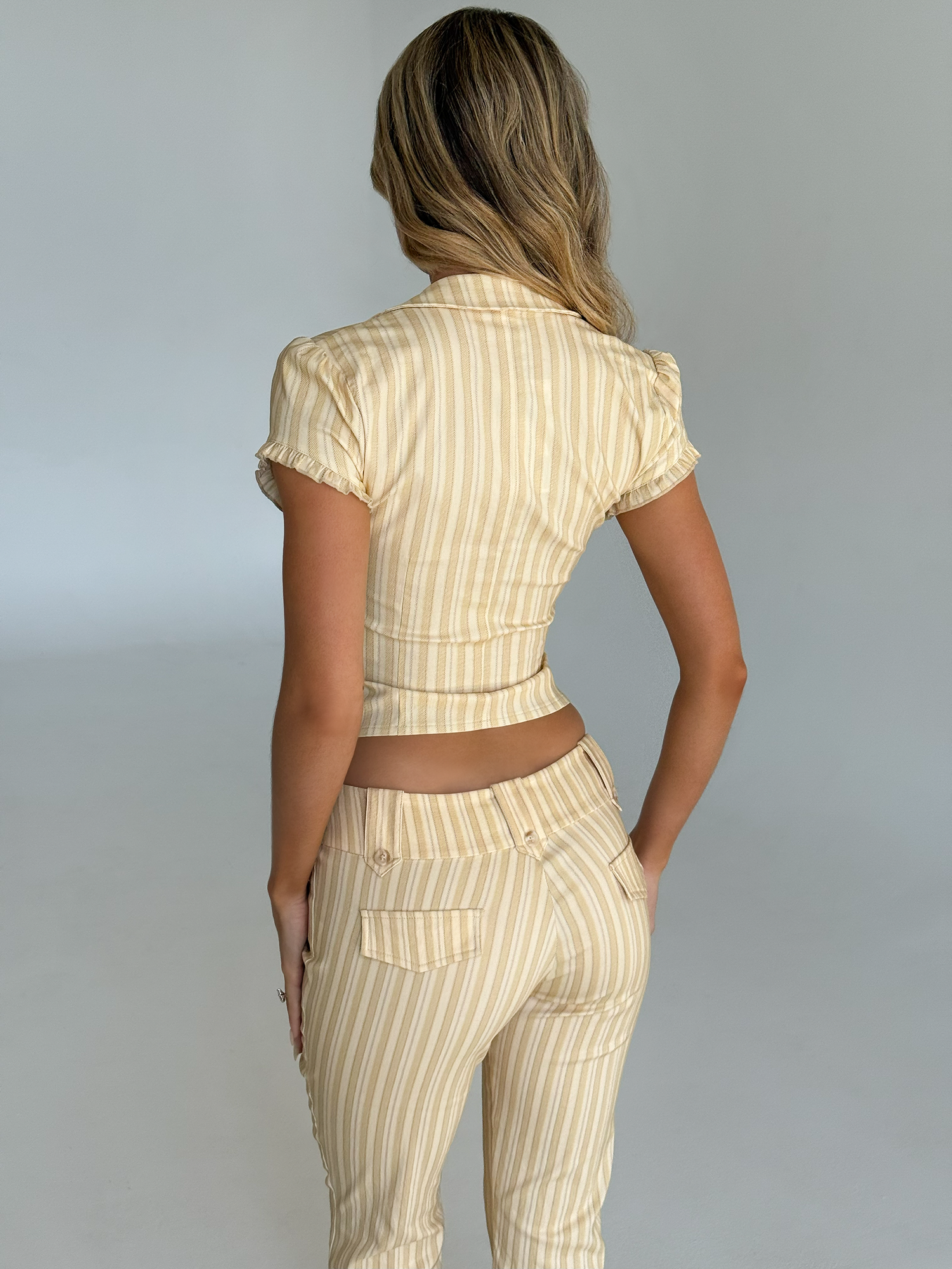 KITTIE CAPRI - YELLOW STRIPE SET