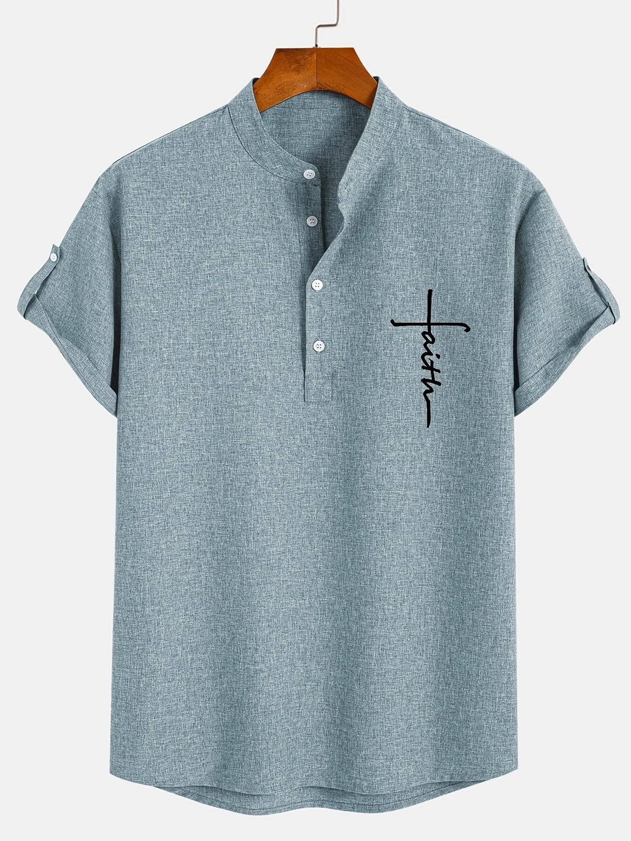 Leblanc™ | Elegant Short-Sleeve Shirt with Stand Collar