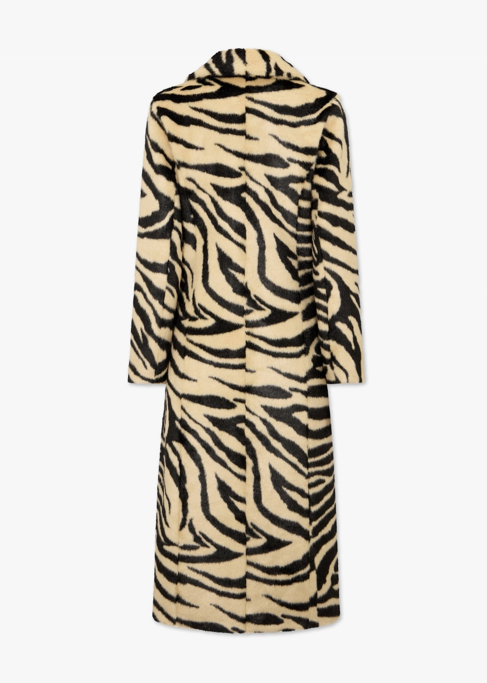 CHARLOTTE SIMONE Nora Zebra Print Faux Fur Longline Coat