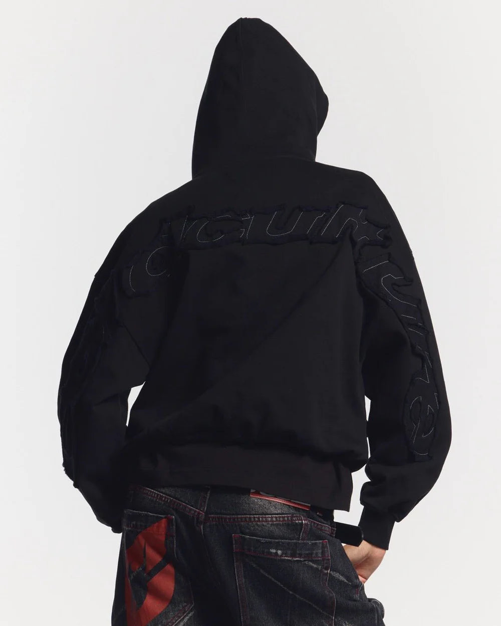 DISTRESS CURVED HOODIE