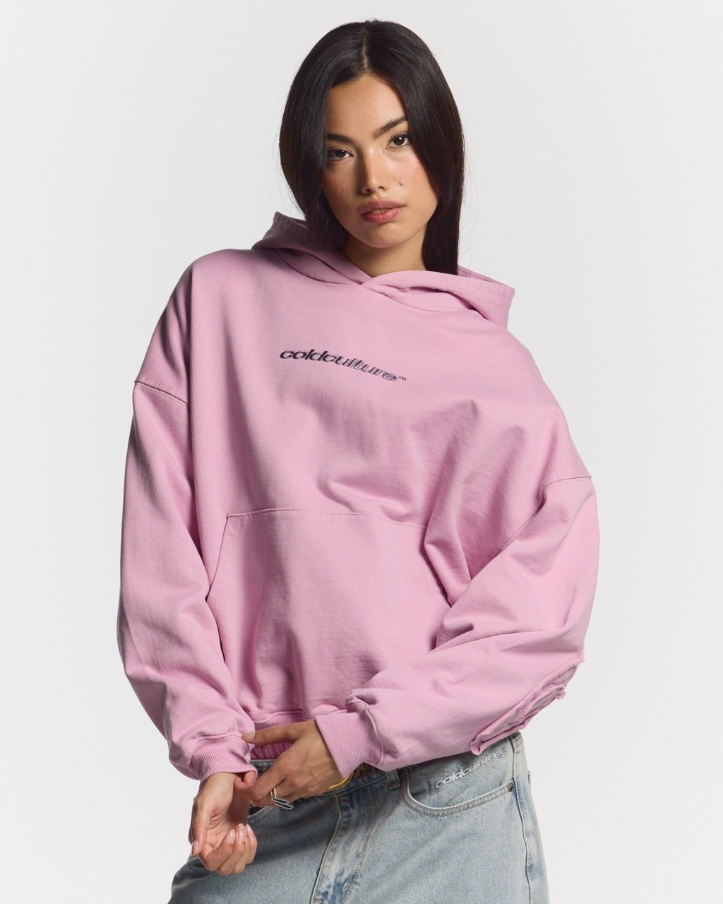 DISTRESS CURVED HOODIE