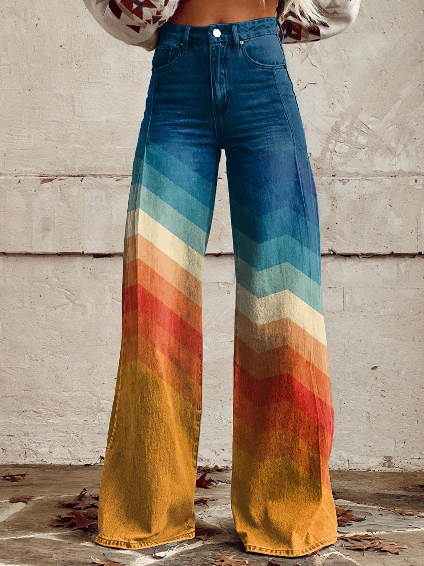Lea | Elegant Zigzag Retro Trousers