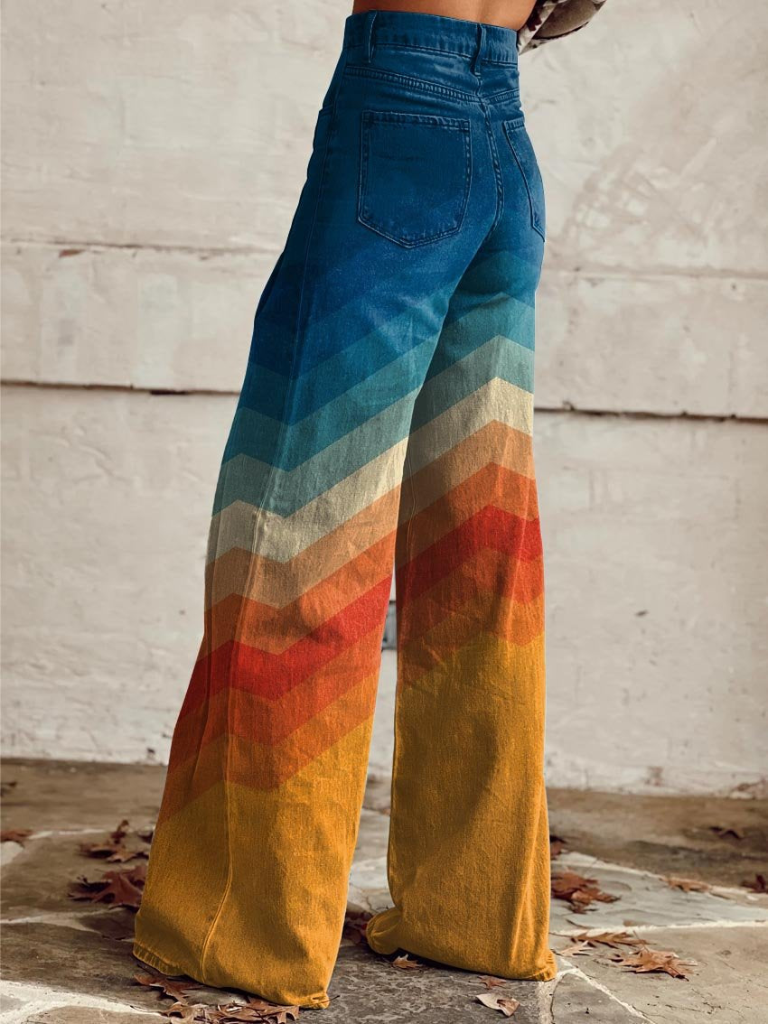 Lea | Elegant Zigzag Retro Trousers