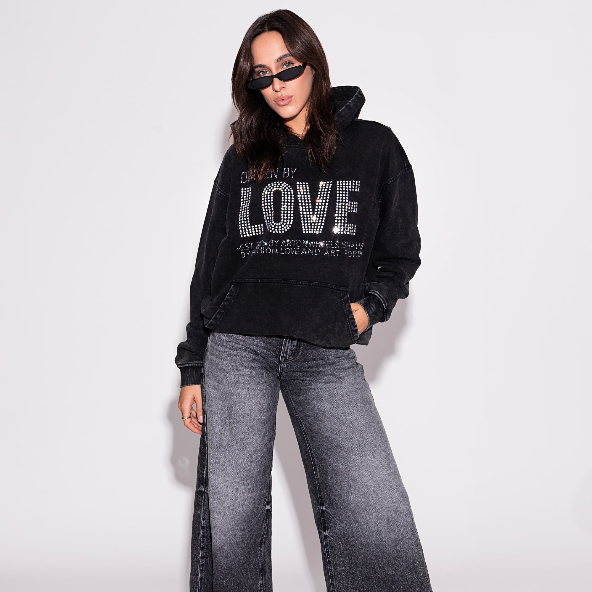 Driven by LOVE Rhinestone Hoodie